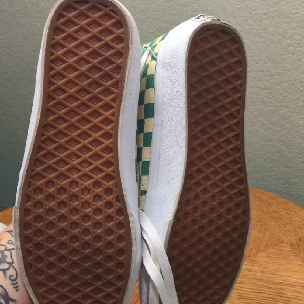 Vans Women's Green and White Checkerboard Sneakers - Picture 3 of 5